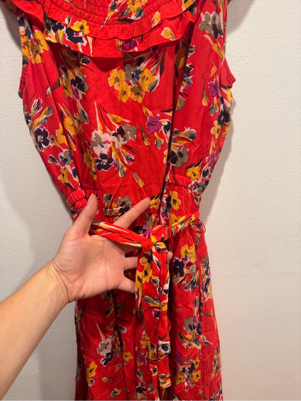 Anthropologie 47 of 52 Conversations Red Floral Dress - Picture 4 of 7